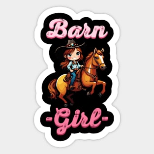 Barn Girl I Equestrian Pony Horse Fan Sticker